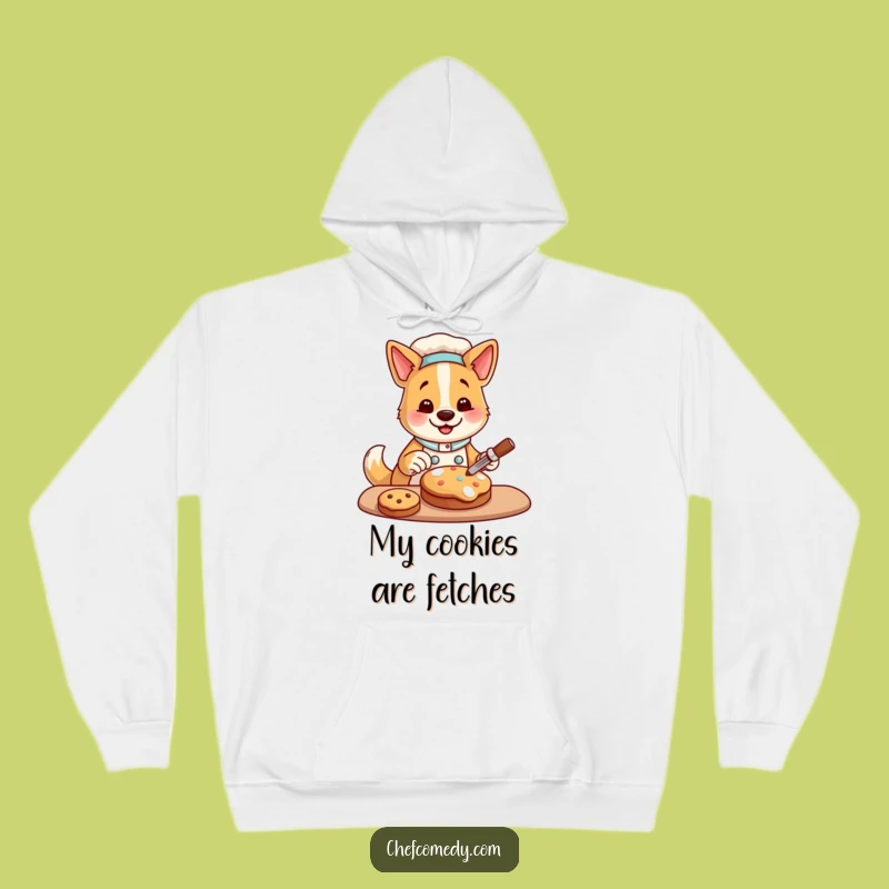 Funny Dog Chef Hoodie: Happy Cookie Decorating Character, Cozy Funny Gift for Bakers