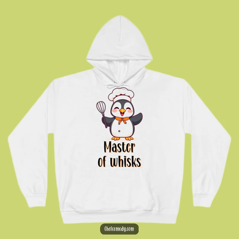 Funny Penguin Chef Whisk Hoodie - Cozy Kitchen Cheer for Food Lovers