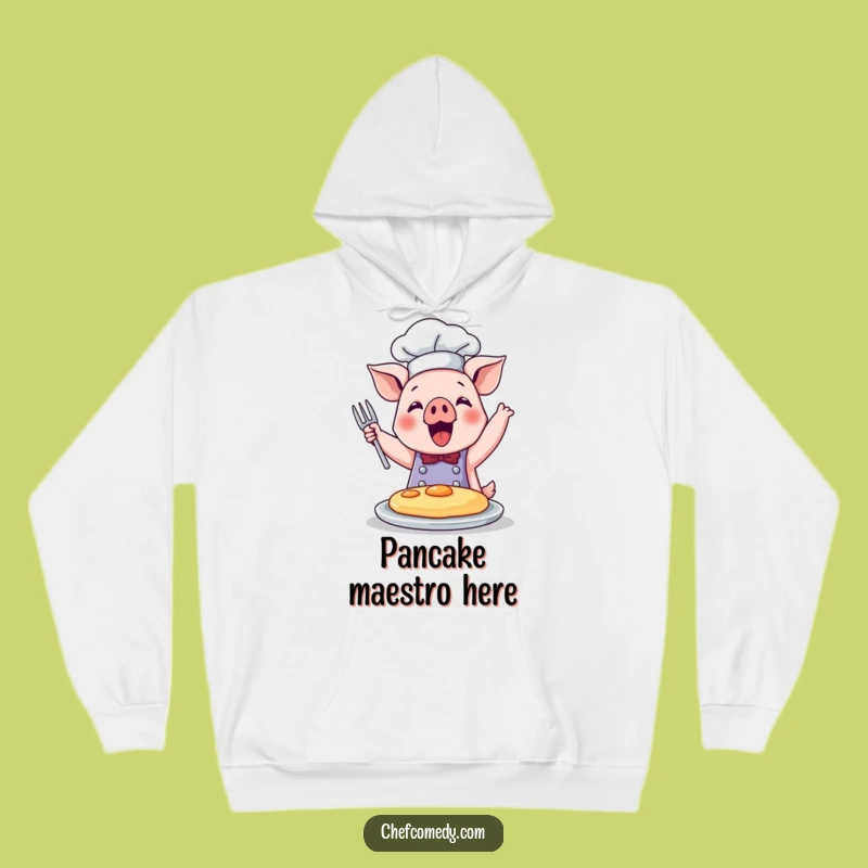 Funny Pig Chef Pancake Hoodie: Cozy Breakfast Vibes, Joyful Flipping, Perfect Funny Gift