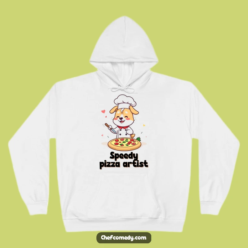 Cozy Funny Kawaii Dog Chef Hoodie: Stay Warm While Dreaming of Delicious Pizzas