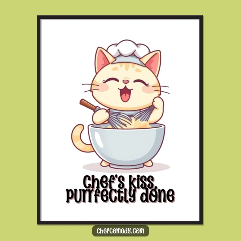 Free Printable Funny Cat Wall Art: Whisking Chef Joy - Hilarious Downloadable Decor