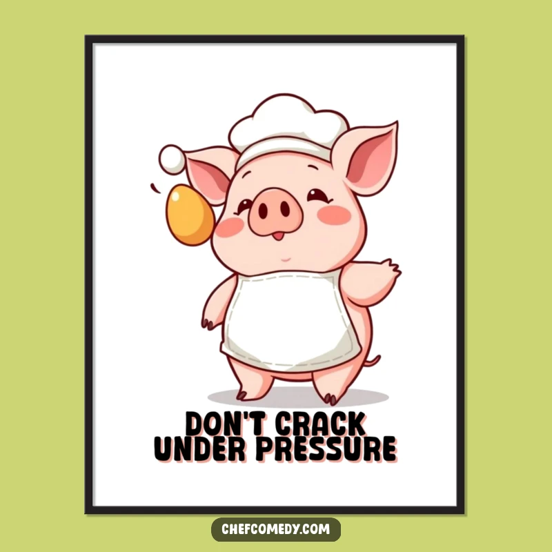 Free Printable Pig Chef Wall Art: Surprised Cook for a Funny Kitchen Decor Download