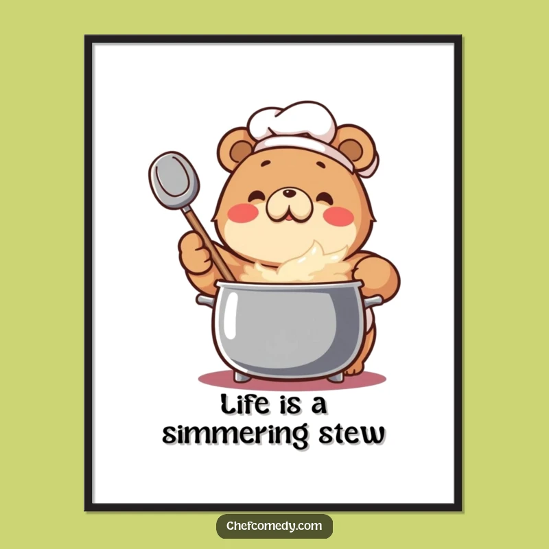 Free Printable Bear Chef Wall Art: Funny Downloadable Decor for Cozy Kitchens!