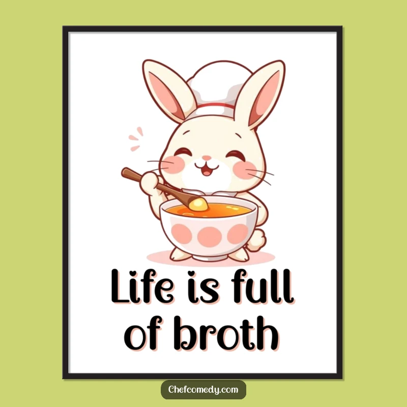 Free Printable Rabbit Chef Wall Art: Funny Downloadable Kitchen Decor for Food Lovers