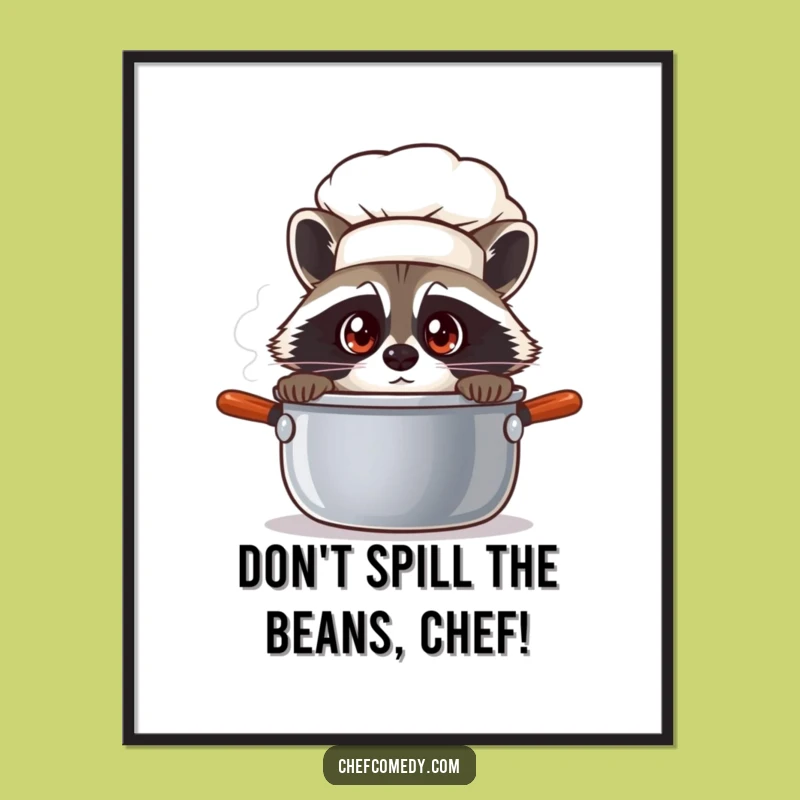 Free Printable Raccoon Chef Wall Art: Funny Downloadable Decor for Curious Kitchens