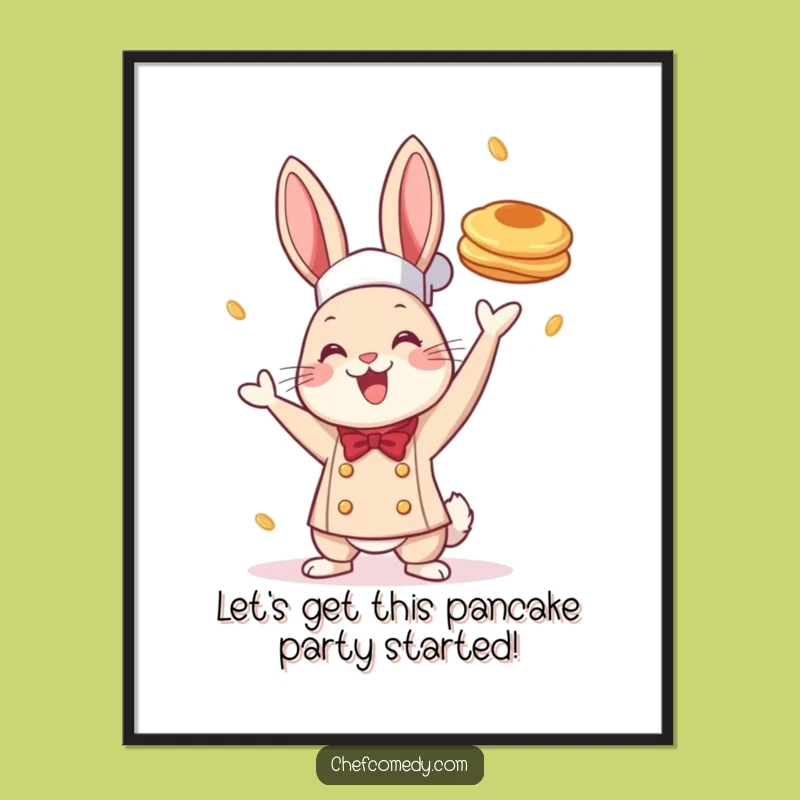 Free Printable Rabbit Chef Pancake Art - Funny Oversized Downloadable Kitchen Decor