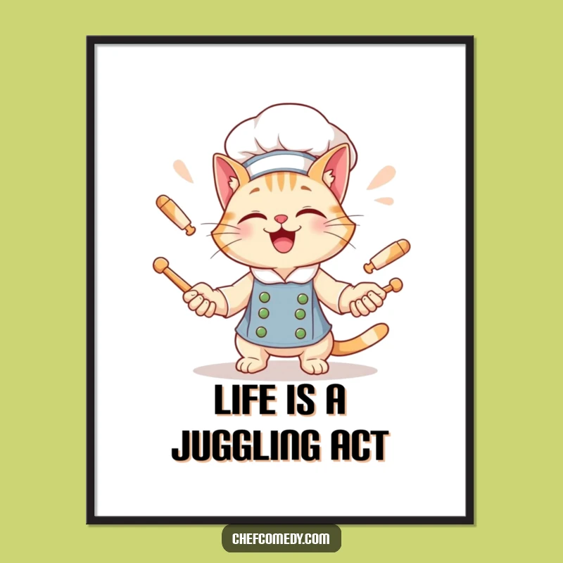 Free Printable Cat Chef Wall Art: Funny Downloadable Decor for Playful Kitchens!