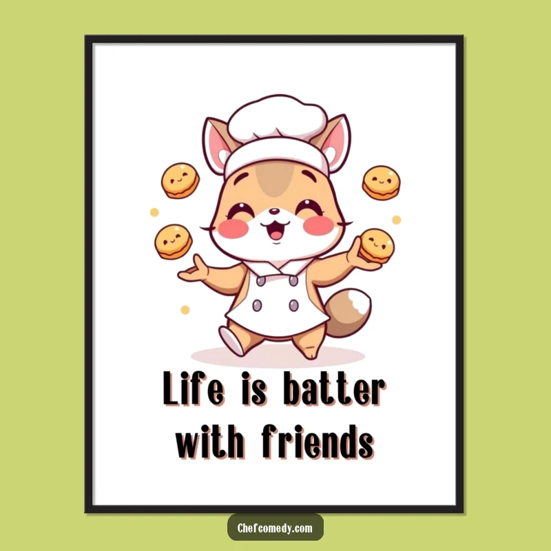 Free Printable Chef Animal Wall Art: Pastry Juggling for Whimsical, Downloadable Decor