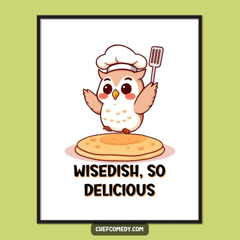 Free Printable Chef Owl Wall Art - Funny Pancake Downloadable Decor