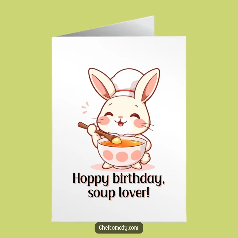 Free Printable Rabbit Chef Birthday Card: Funny Downloadable Treat for Food Lovers