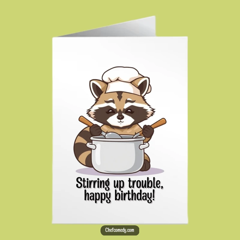 Free Printable Raccoon Chef Birthday Card - Funny DIY Downloadable