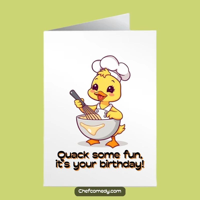 Free Printable Kawaii Duck Chef Birthday Card - Whisking Up Fun!