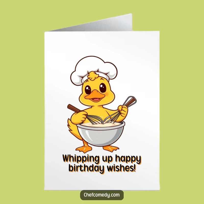 Free Printable Duck Birthday Card: Whisking Up Fun Batter Birthday Download