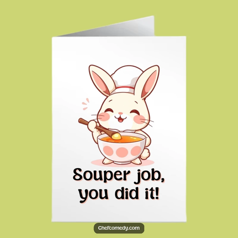 Free Printable Rabbit Chef Congrats Card: Hilarious Downloadable for Culinary Success