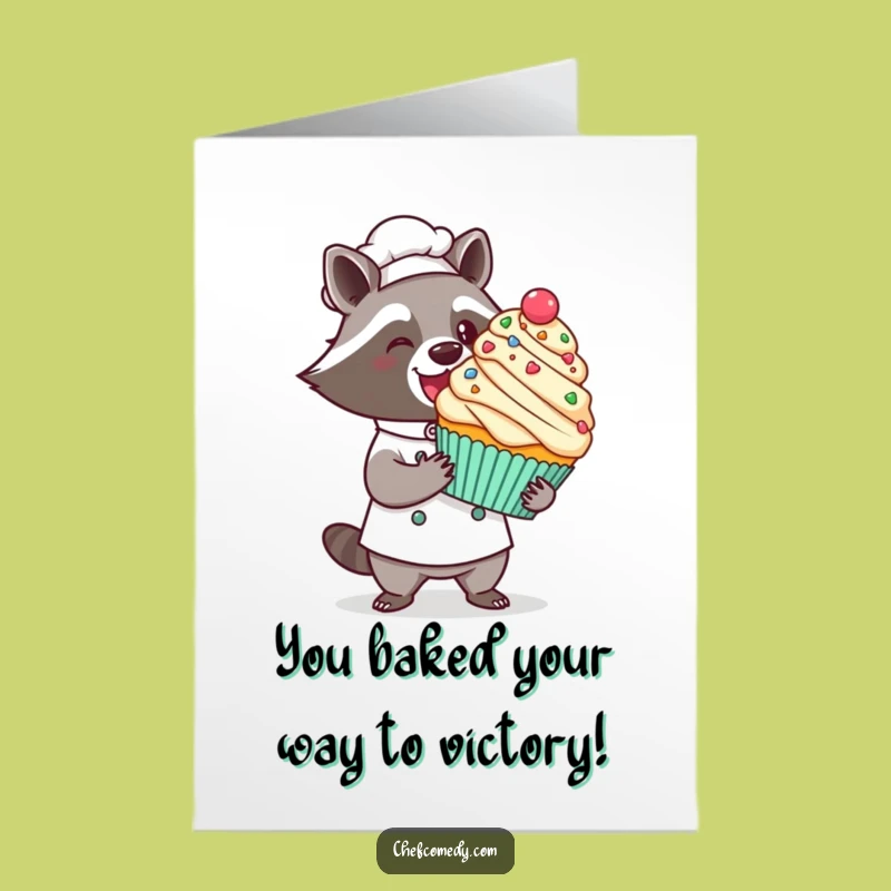 Free Printable Raccoon Chef Congrats: Cupcake Presentation!