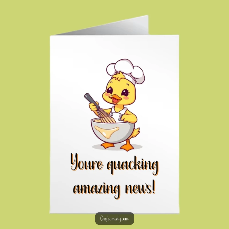 Free Printable Kawaii Duck Chef Congrats Card - Whisking Away Competition!