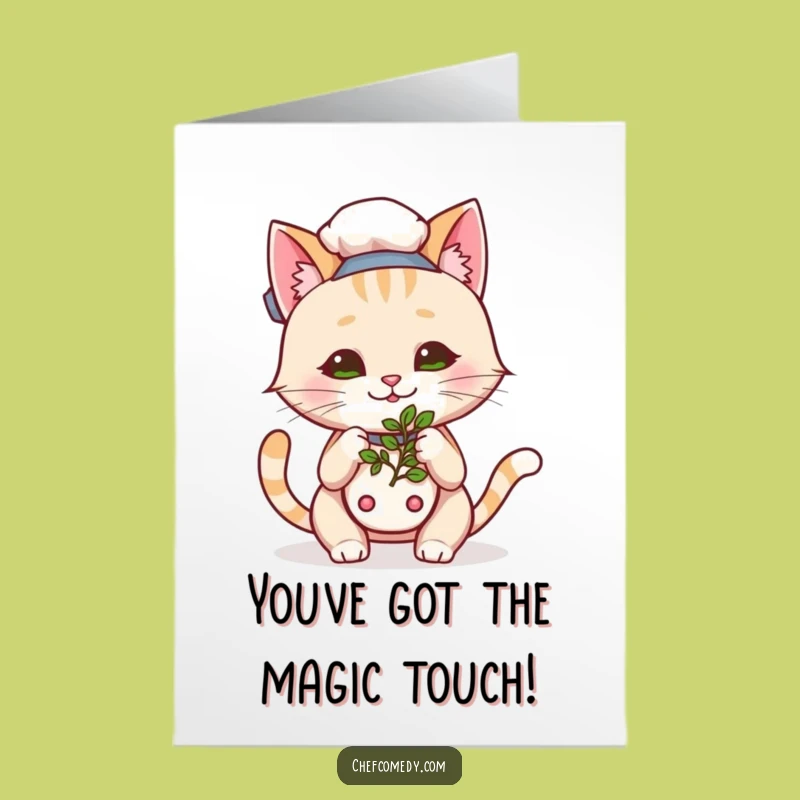 Free Printable Kawaii Cat Chef Congrats Card - Aromatic Victory Sniffs!