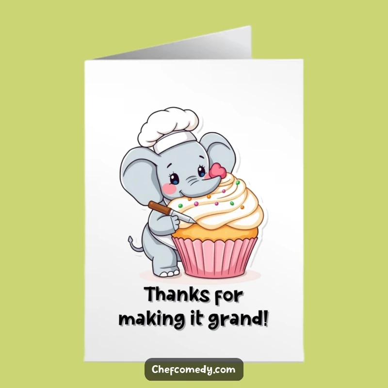 Free Printable Elephant Thank You Card: Cupcake Thanks Decorating Downloadable