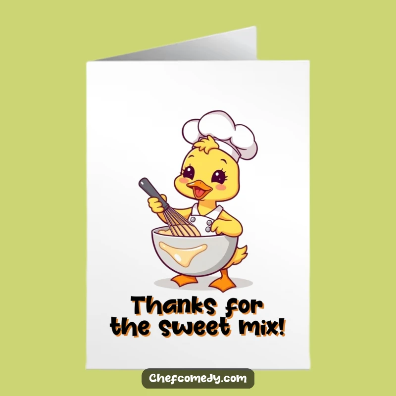Free Printable Kawaii Duck Chef Thank You Card - Batter Up Your Thanks!