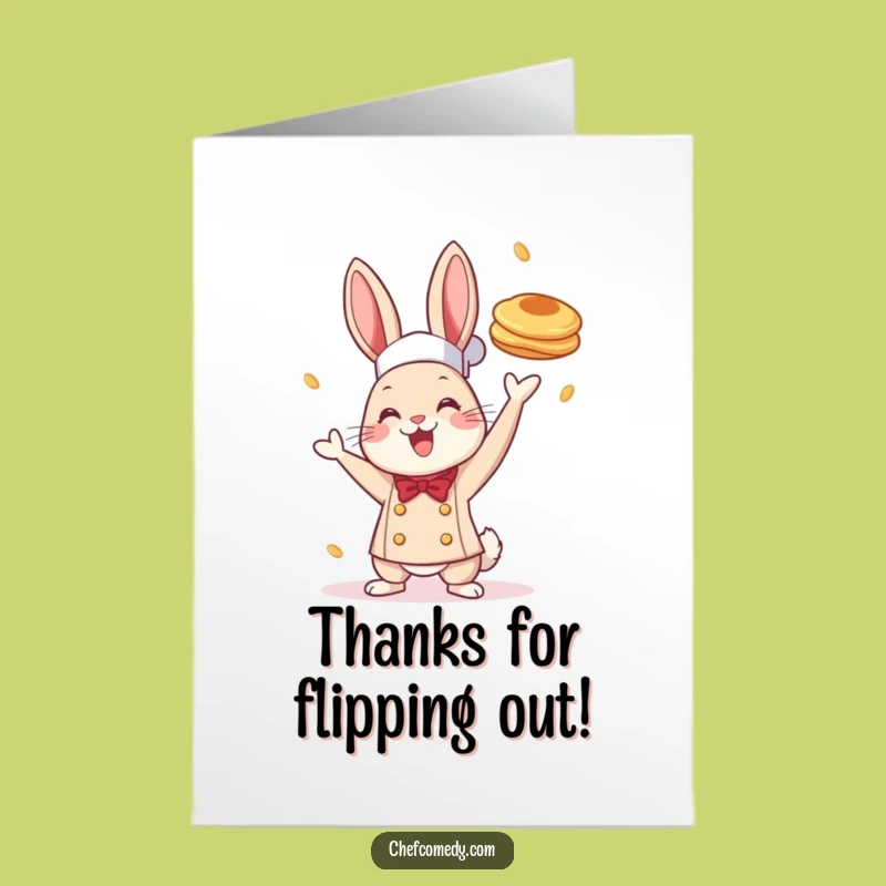 Free Printable Rabbit Chef Pancake Thank You Card - Funny Downloadable Foodie Gift