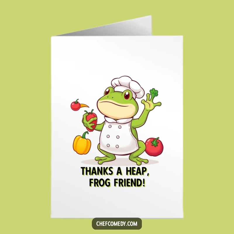Free Printable Frog Chef Thank You Card: Funny Downloadable Gift For Appreciation