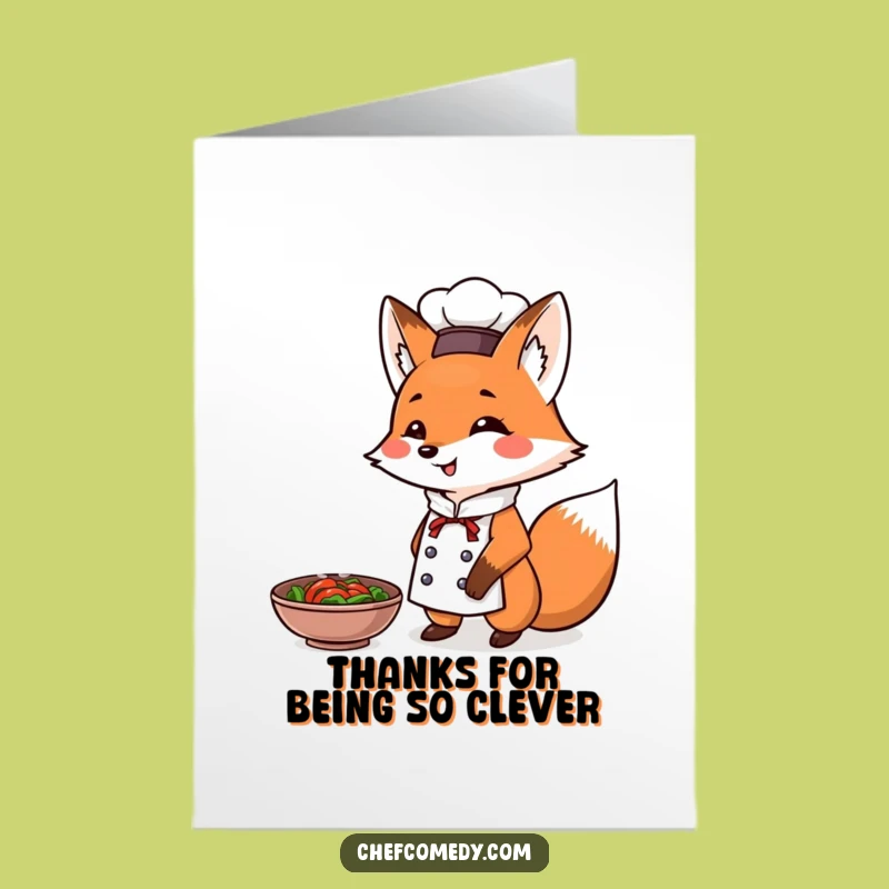 Fox Chef Thank You Card Free Printable: Delicious Gratitude Downloadable Gift
