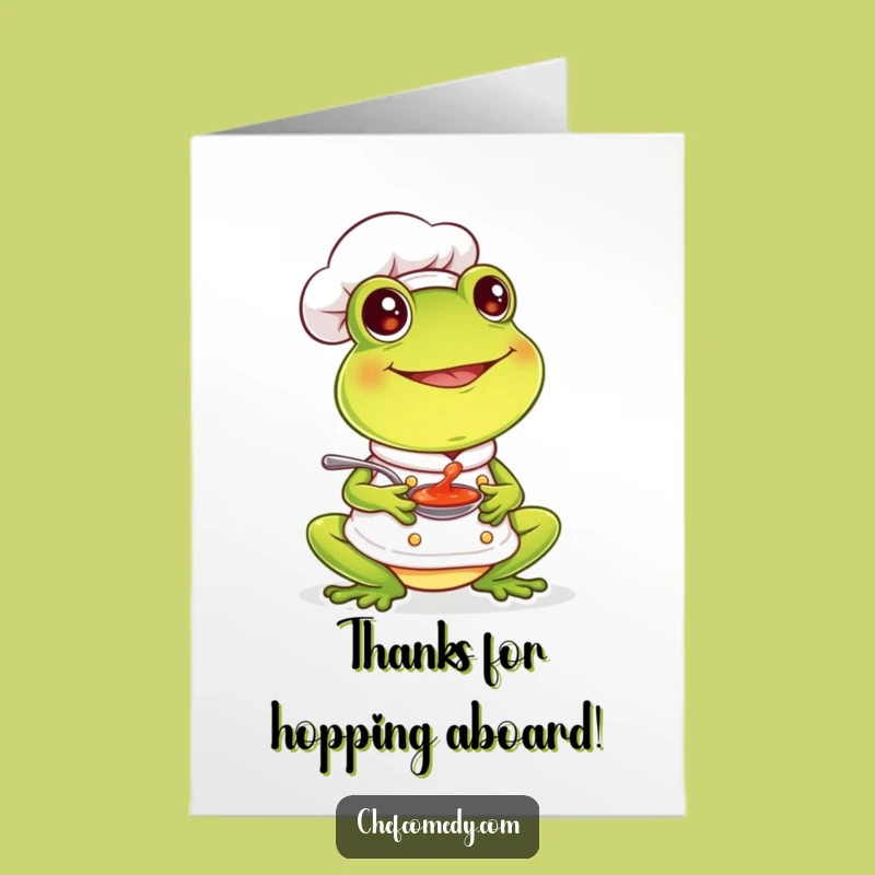Free Printable Frog Chef Thank You Card: Funny Downloadable Gift of Gratitude