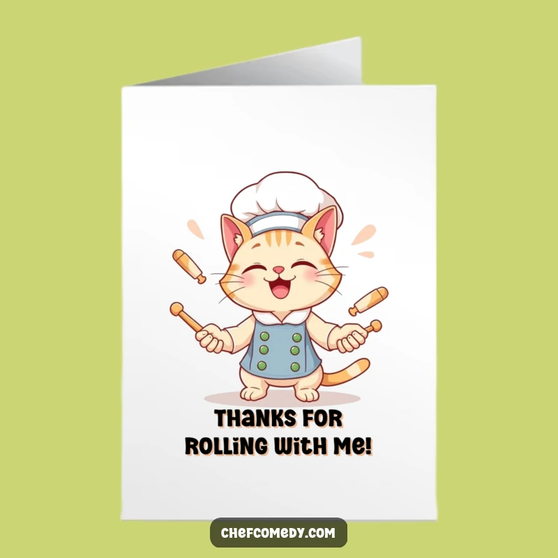 Free Printable Cat Chef Thank You Card: Humorous Downloadable Gift for Amazing Help!