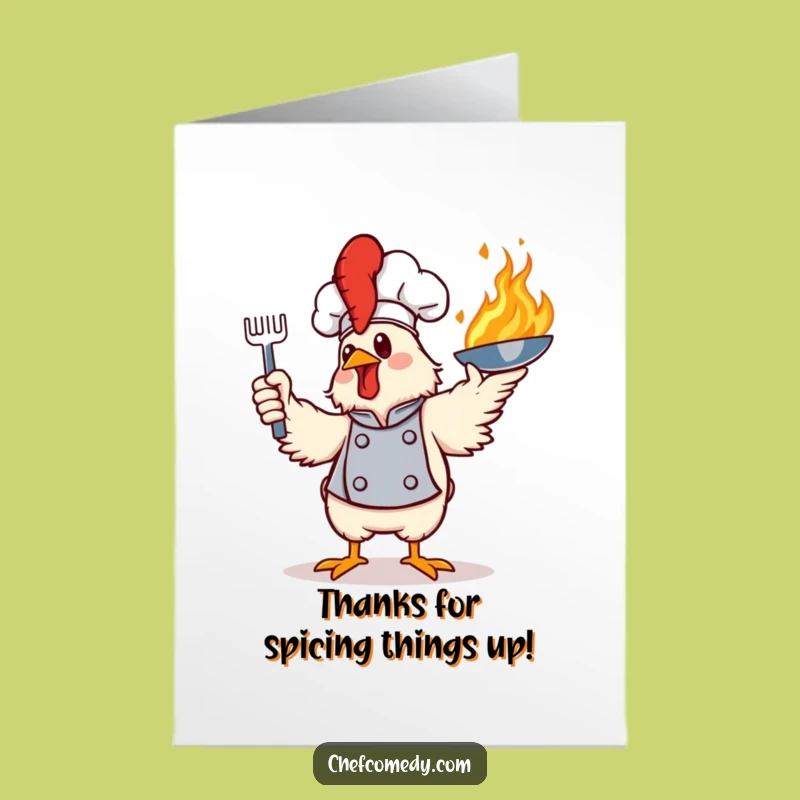 Free Printable Funny Chicken Thank You Card: Flaming Gratitude Downloadable