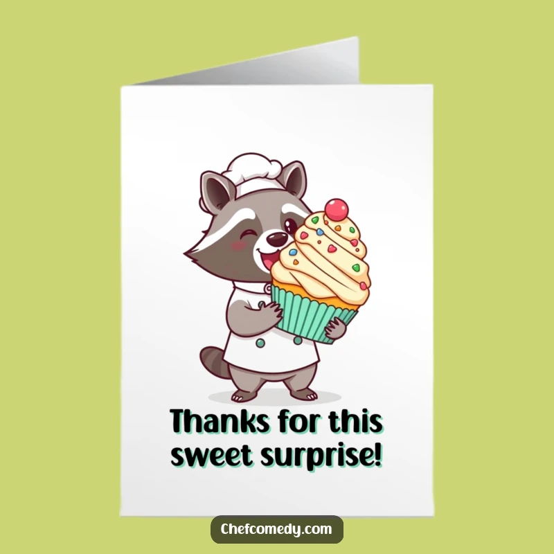 Raccoon Chef Thank You Card: Free Printable & Sweet Gratitude