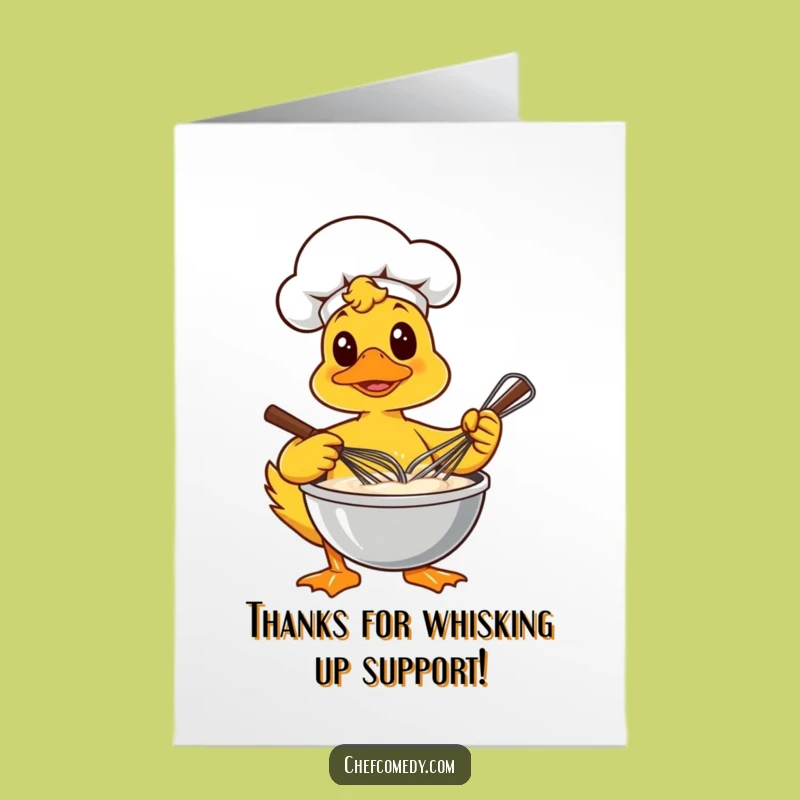 Free Printable Duck Thank You Card: Whisked Thanks Batter Downloadable