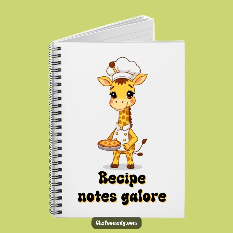Funny Giraffe Chef Notebook: Tall Baker Proudly Holding Pie, Journaling Fun Gift