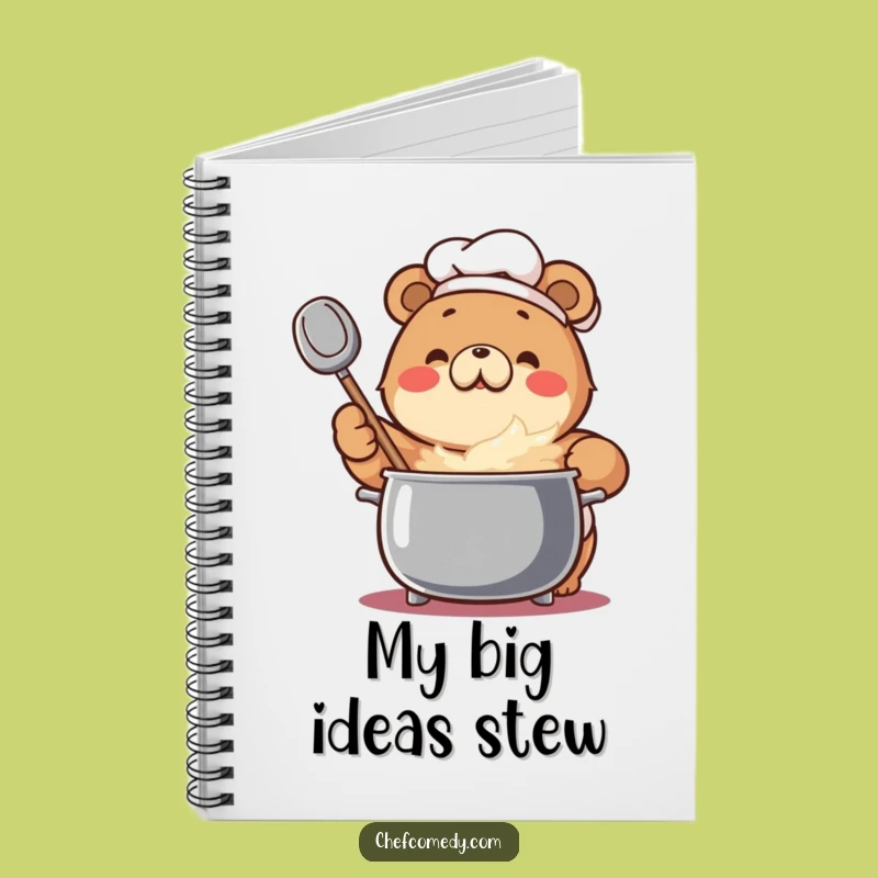 Funny Bear Chef Notebook: Stir Up Ideas with an Enthusiastic Bear