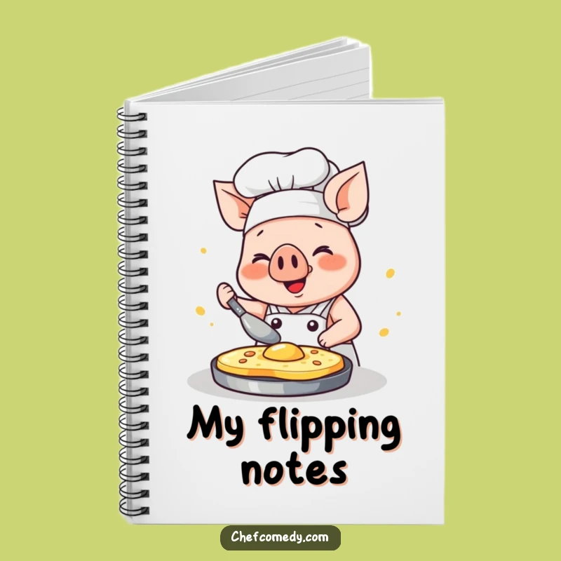 Funny Kawaii Pig Chef Notebook: Pancake Flip Focus, Recipe Journal