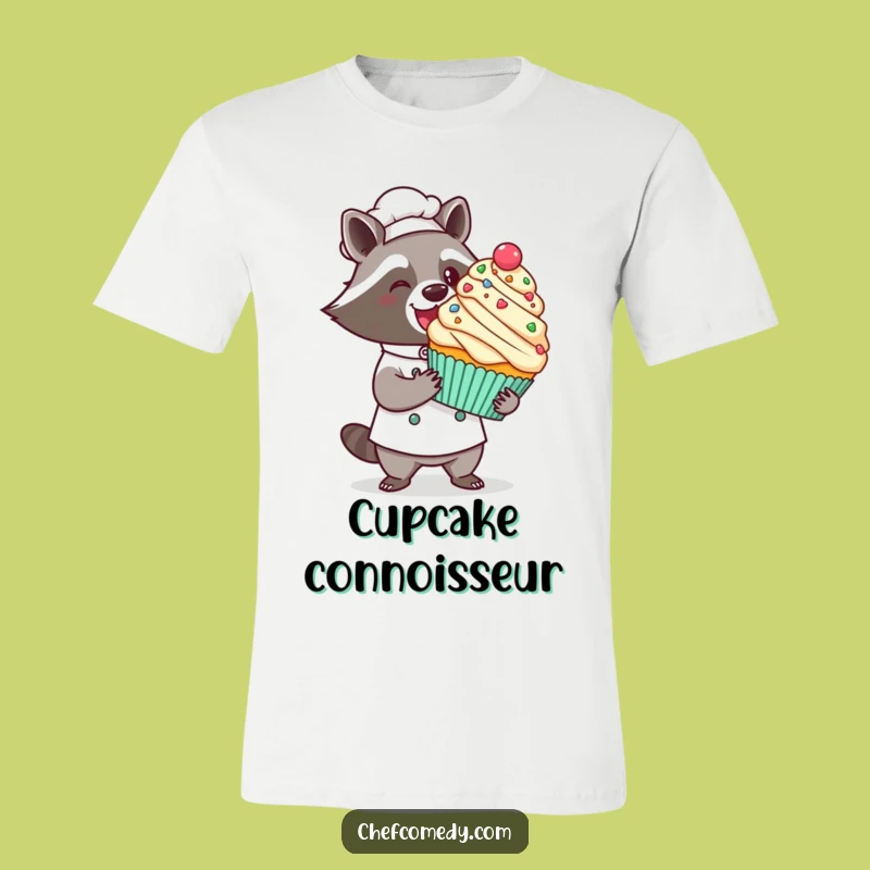 Funny Kawaii Raccoon Chef T-Shirt: Cupcake Masterpiece, Chef's Delight Shirt