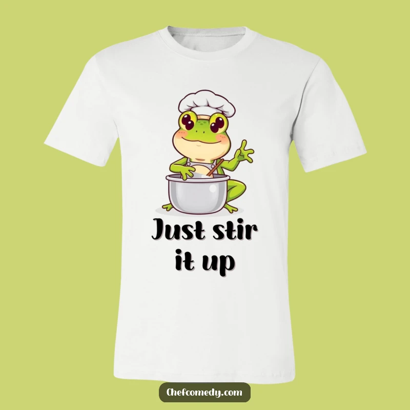 Funny Kawaii Frog Chef T-Shirt: Adorable Cooking Character, Perfect Humorous Gift for Foodies!