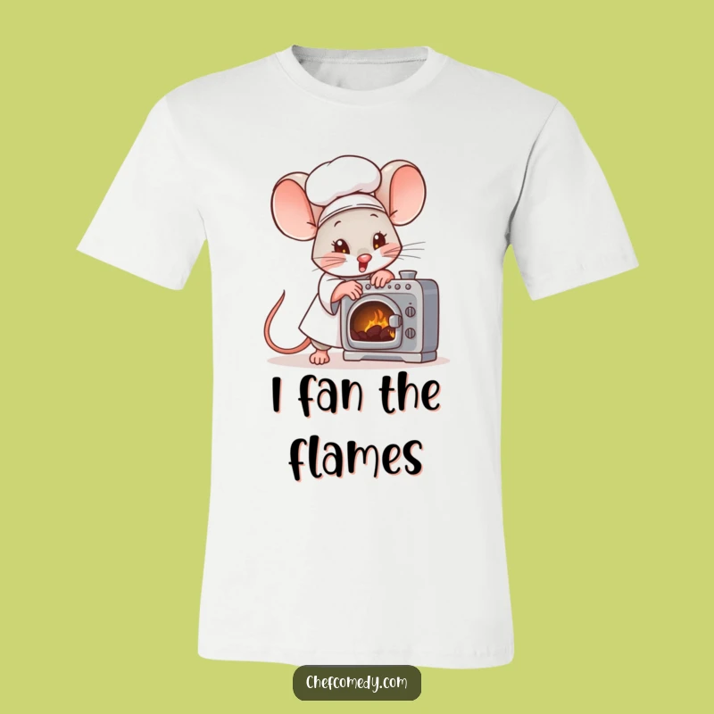 Funny Mouse Chef T-Shirt: Dedicated Baker Fanning Oven, Hilarious Gift for Foodies