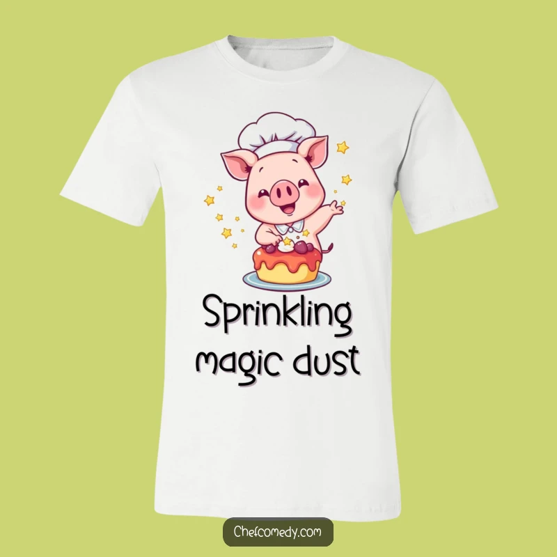 Funny Pig Chef T-Shirt: Dessert Star Sprinkler, a Tasty Treat and Funny Gift