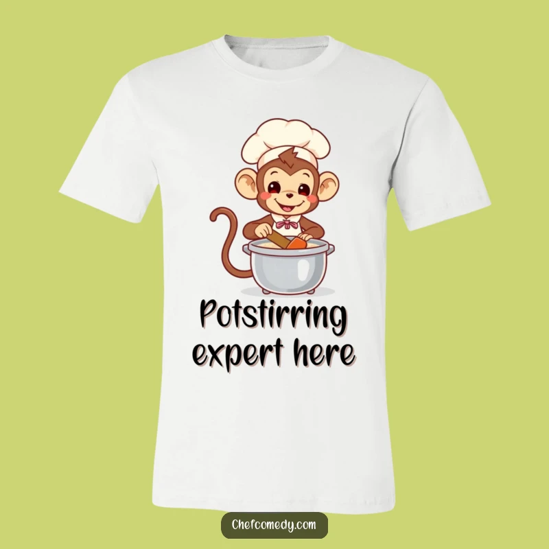 Funny Monkey Chef T-Shirt: Playful Stirrer of Pot, Hilarious Primate Gift