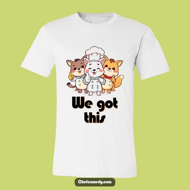 Funny Animal Chefs T-Shirt: Group Thumbs Up Design, Great Funny Gift