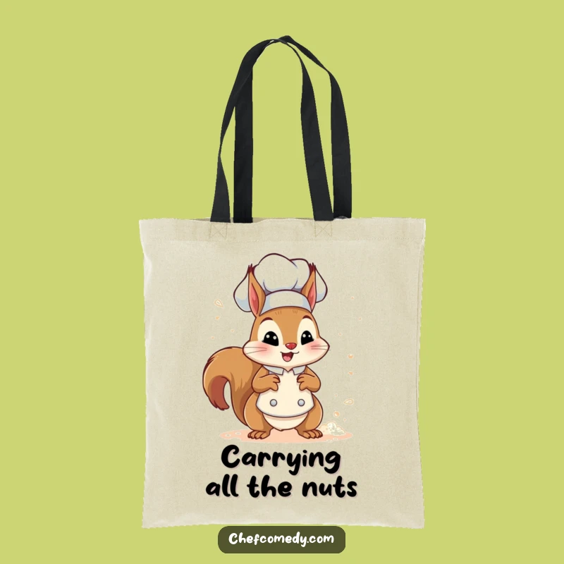 Funny Squirrel Chef Tote Bag - Carry Your Groceries with Culinary Comedy