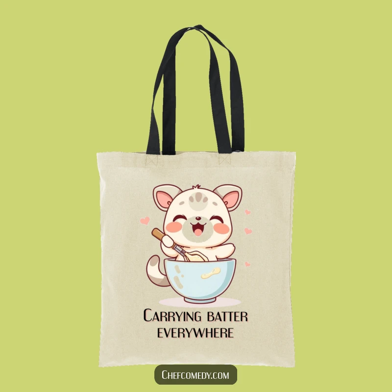 Funny Whisking Animal Batter Tote Bag: Carry Your Baking Essentials