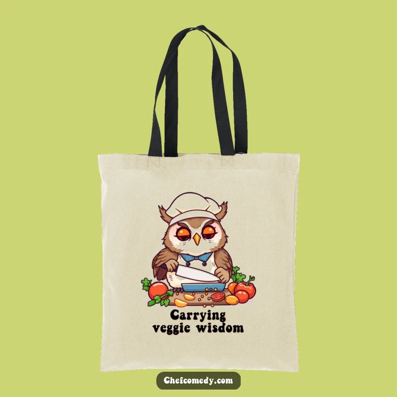 Funny Kawaii Owl Chef Tote Bag: Carry Your Produce with Precision and Flair
