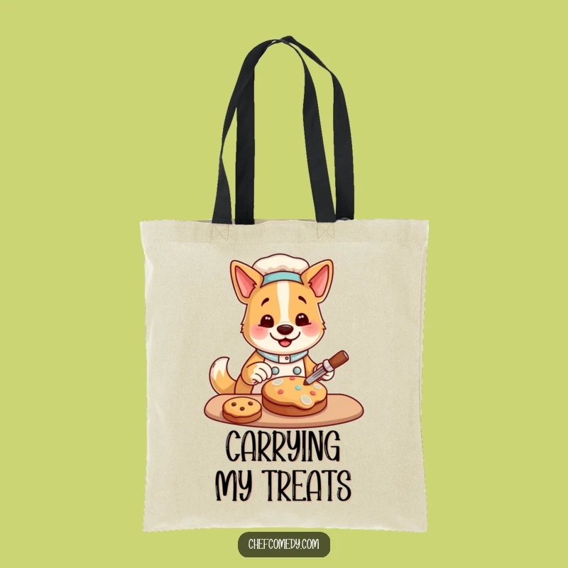 Funny Dog Chef Tote Bag: Happy Cookie Decorating, Chic Funny Gift for Bakers