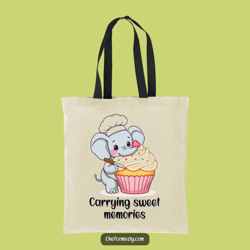 Funny Elephant Chef Cupcake Tote Bag - Carry Your Sweet Style