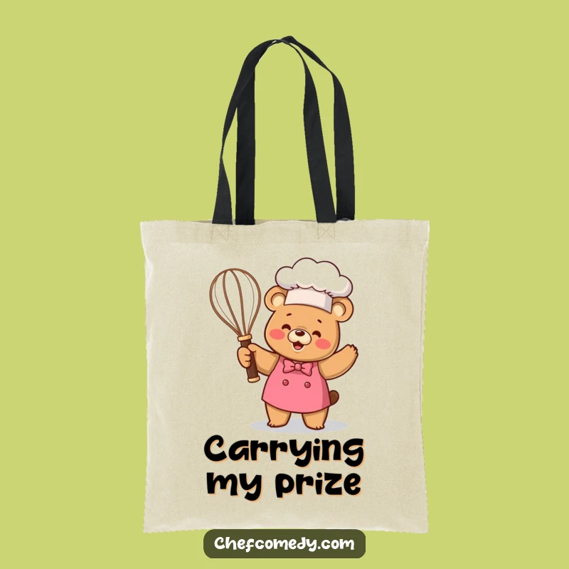 Funny Kawaii Bear Chef Tote Bag: Carry Your Success with Whisking Pride