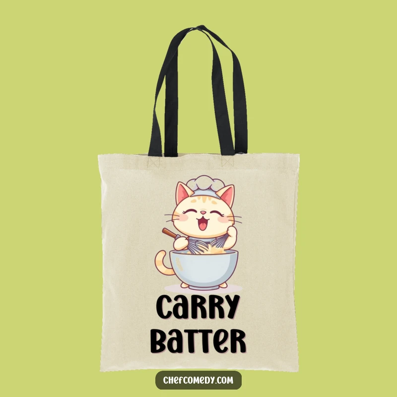 Funny Kawaii Cat Chef Tote Bag - Culinary Cat Accessory