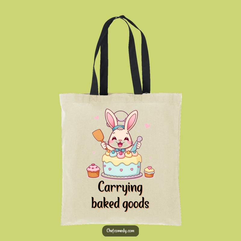 Funny Rabbit Chef Tote Bag: Carry Baking Joy, Ideal Gift!