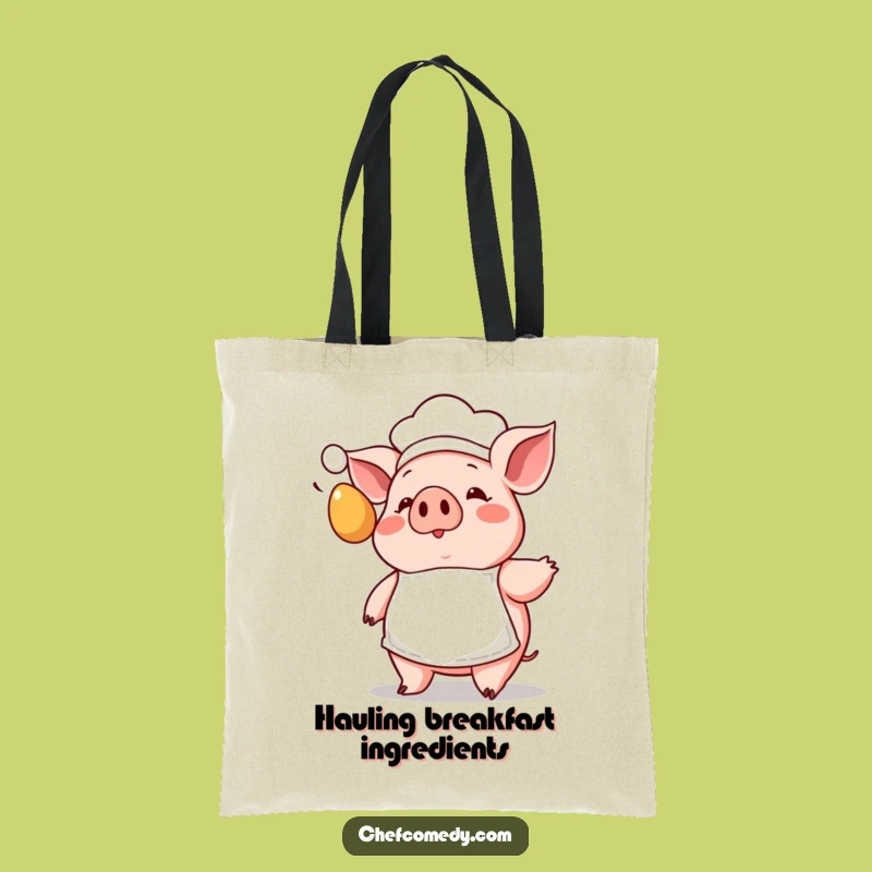 Stylish Funny Pig Chef Tote Bag: Carry Your Essentials with Kawaii Egg Surprise