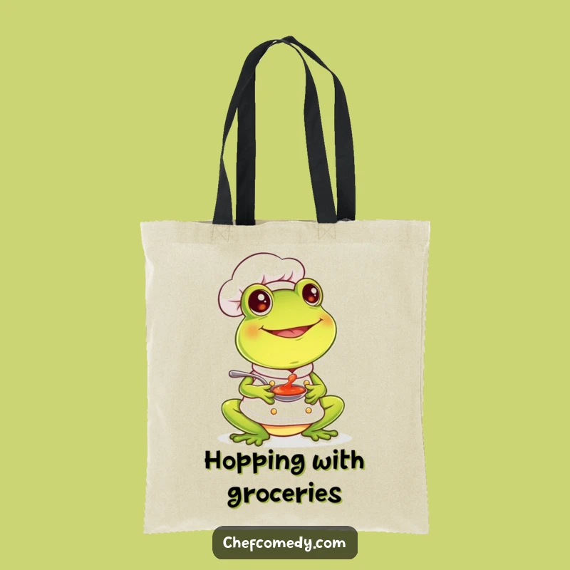 Funny Frog Chef Tote Bag - Carry Your Good Vibes with Culinary Joy